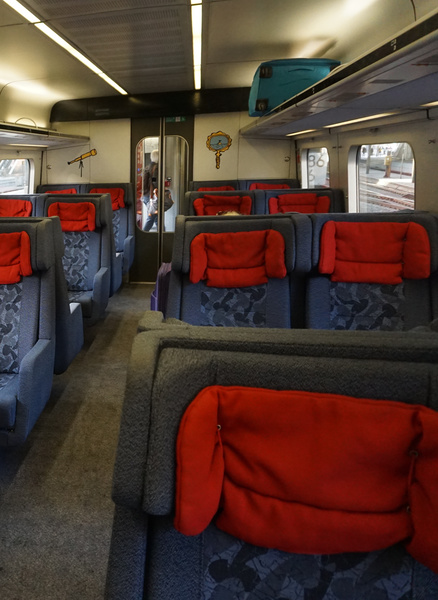 L'intérieur du train Hambourg - Copenhague